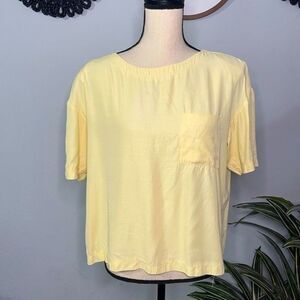 Yellow 80s vintage Craig Clothing Co. top with pocket - Large